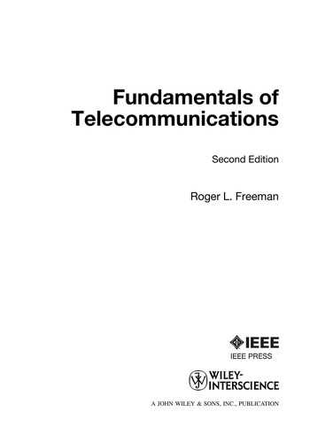 Cover for Fundamentals of telecommunications