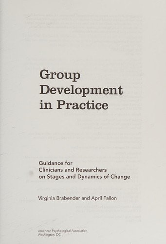 Cover for Group development in practice