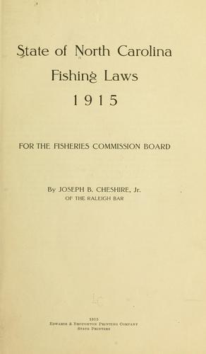 Cover for State of North Carolina fishing laws, 1915, for the Fisheries commission board