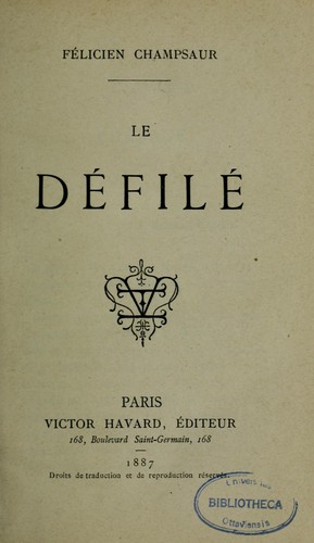 Cover for Le défilé