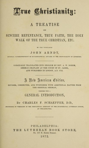 Cover for True Christianity