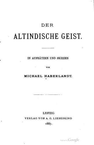 Cover for Der altindische Geist