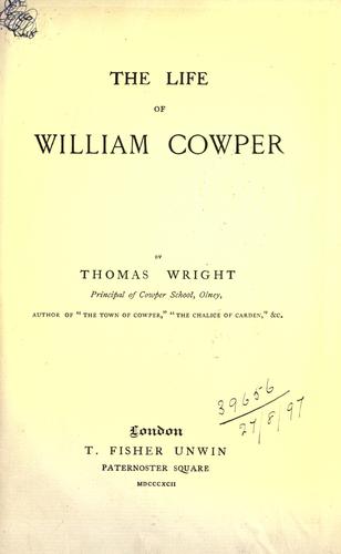 Cover for The life of William Cowper.