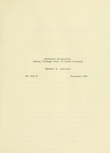 Cover for Historical perspective