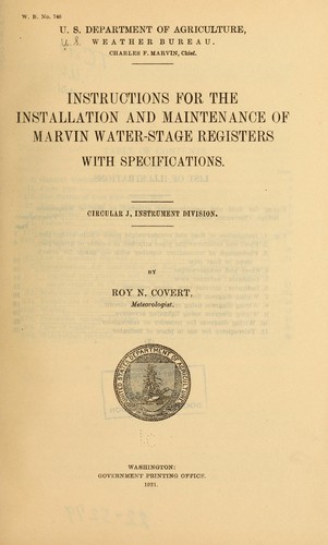 Cover for Instructions for the installation and maintenance of Marvin water-stage registers with specifications.  Circular J
