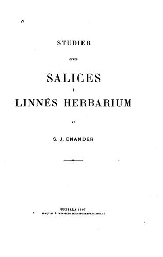 Cover for Studier öfver salices i Linnés herbarium