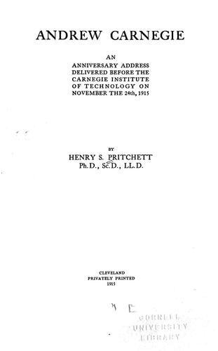 Cover for Andrew Carnegie