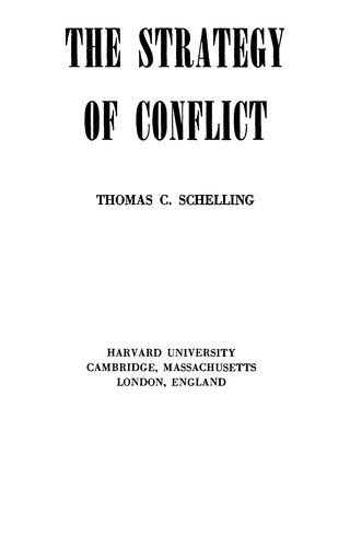 Cover for The strategy of conflict
