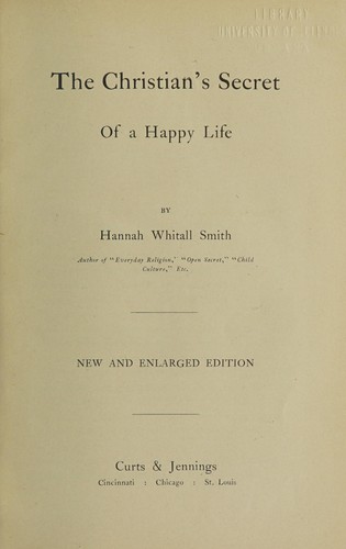 Cover for THE CHRISTIAN'S SECRET OF A HAPPY LIFE