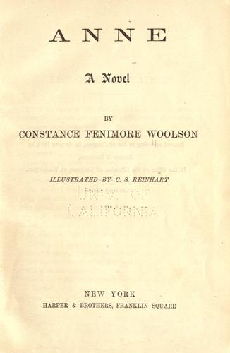 Cover for Anne