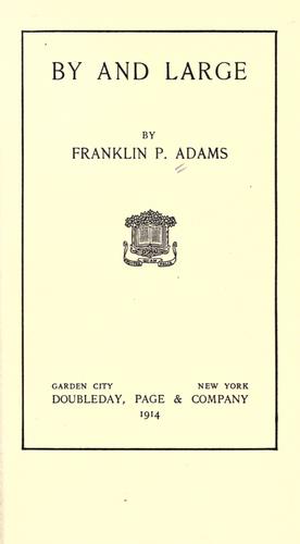 Cover for By and large
