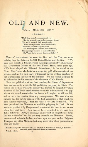 Cover for Old and new