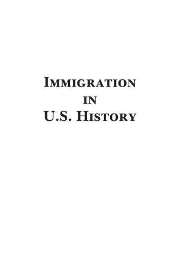 Cover for Immigration in U.S. History-Vol.1 (Magill's Choice)