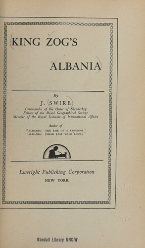 Cover for King Zog's Albania