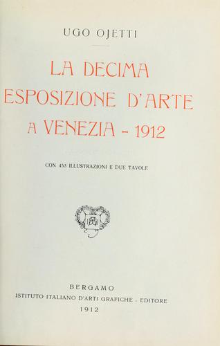 Cover for La decima Esposizione d'arte a Venezia - 1912