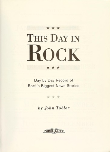 Cover for This day in rock