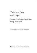 Cover for Zwischen Duce und Negus