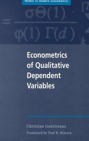 Cover for Econometrics of Qualitative Dependent Variables (Themes in Modern Econometrics)