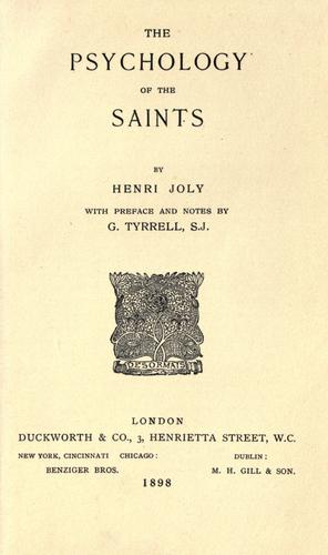 Cover for The psychology of the saints