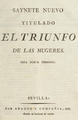 Cover for Saynete nuevo titulado El triunfo de las mugeres
