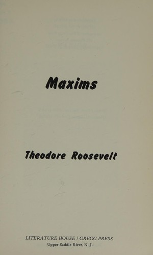Cover for Maxims.