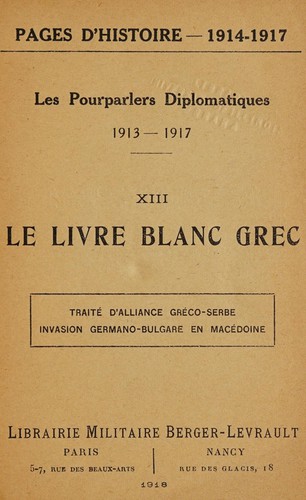 Cover for Le livre blanc grec