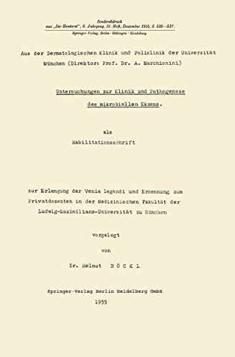 Cover for Untersuchungen zur Klinik und Pathogenese des mikrobiellen Ekzems
