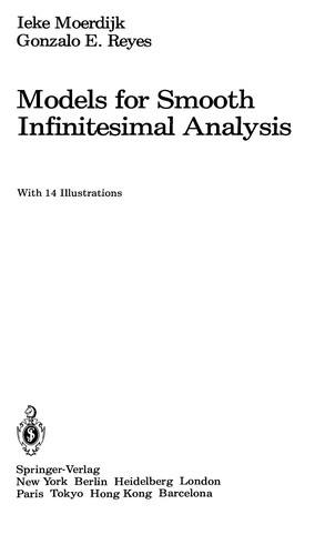 Cover for Models for smooth infinitesimal analysis