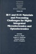 Cover for III-V and IV-IV materials and processing challenges for highly integrated microelectronics and optoelectronics