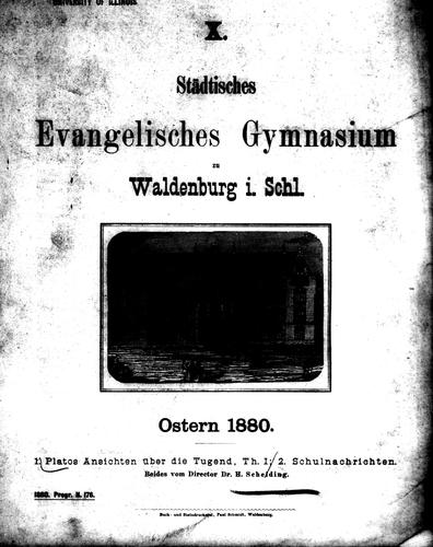 Cover for Platos Ansichten über die Tugend