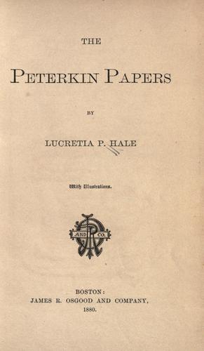 Cover for The Peterkin papers
