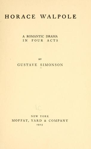 Cover for Horace Walpole
