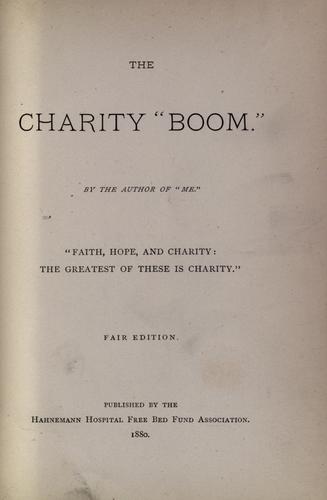 Cover for The charity "boom".