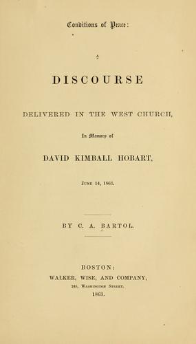 Cover for Conditions of peace