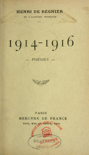 Cover for 1914-1916 poésies
