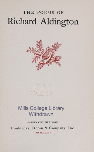 Cover for The Poems of Richard Aldington