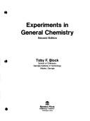 Cover for Experiments in general chemistry