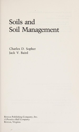 Cover for Soils and soil management