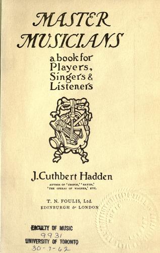 Cover for Master musicians