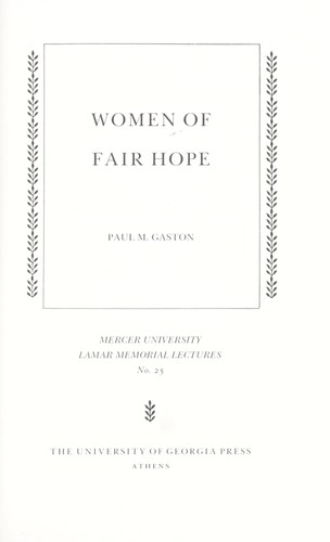 Cover for Women of Fair Hope