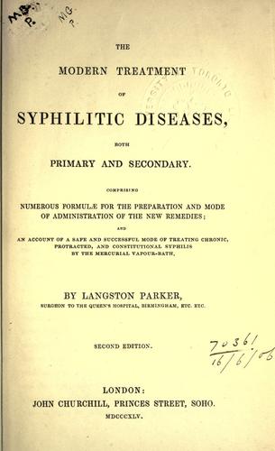 Cover for The modern treatment of syphilitic diseases