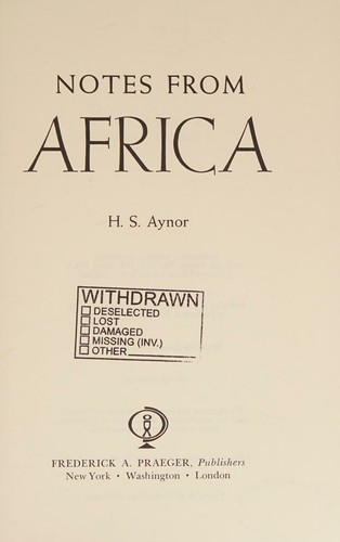 Cover for Notes From Africa