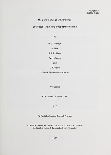 Cover for Oil sands sludge dewatering by freeze-thaw and evapotranspiration