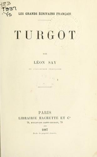Cover for Turgot.