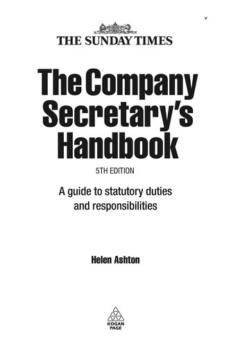 Cover for The company secretary's handbook