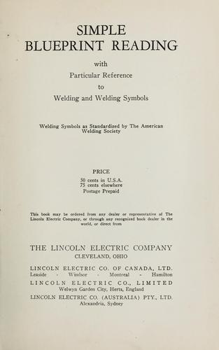 Cover for Simple blueprint reading, with particular reference to welding and welding symbols