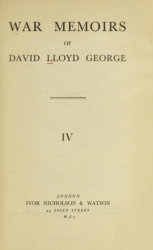Cover for War memoirs of David Lloyd George.