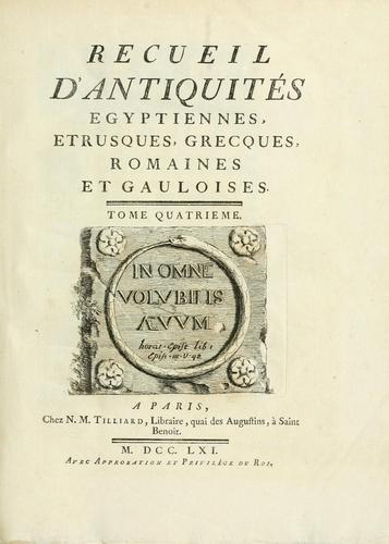 Cover for Recueil d'antiquités egyptiennes, etrusques, grecques et romaines