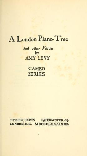 Cover for A London plane-tree