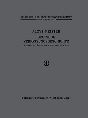 Cover for Deutsche Verfassungsgeschichte von den Anfängen bis ins 14. Jahrhundert